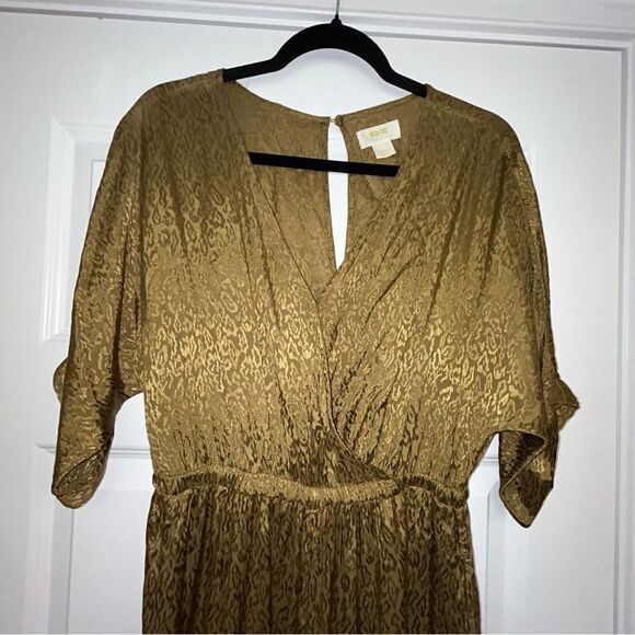 Maeve Anthropologie Jacqueline Animal Print Faux Wrap Short Sleeve Jumpsuit - Picture 2 of 8